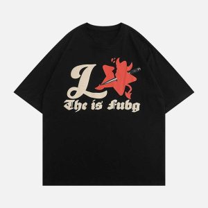 iconic knife star tee youthful letter print design 1192