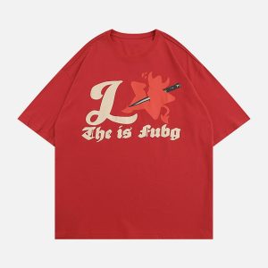 iconic knife star tee youthful letter print design 4251