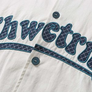 iconic letter embroidered baseball shirt youthful design 2787