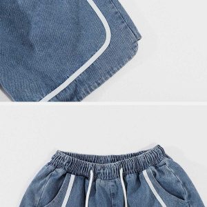 iconic patchwork letter denim shorts youthful design 5540