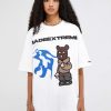 iconic pistol bear graphic tee   youthful urban style 1574