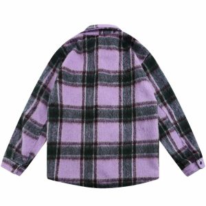 iconic plaid embroidered shirt youthful longsleeve design 2307