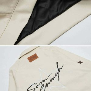 iconic star embroidered leather jacket urban chic 1874