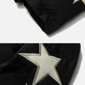 iconic star letter embroidered coat winter chic 8729