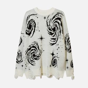 iconic starry night sweater jacquard knit urban elegance 5109