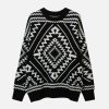 iconic totem graphic sweater youthful & dynamic design 3890