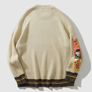 iconic van gogh sunflowers sweater   youthful artistic flair 1784