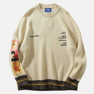 iconic van gogh sunflowers sweater   youthful artistic flair 7680