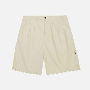 irregular pant legs shorts   youthful urban streetwear 1595