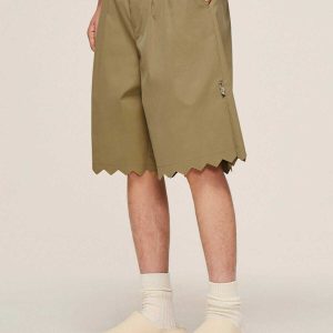 irregular pant legs shorts   youthful urban streetwear 7608