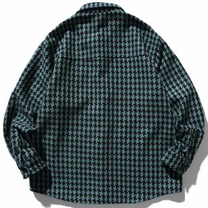 irregular plaid shirt long sleeve youthful design 6878