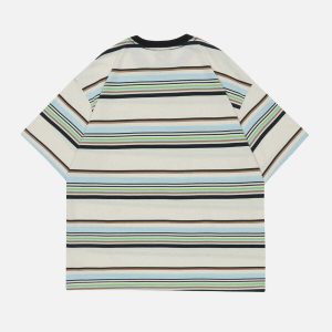 labeled stripes tee youthful & dynamic streetwear essential 4071