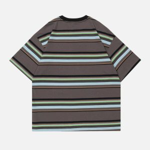 labeled stripes tee youthful & dynamic streetwear essential 5684