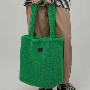 lambswool shoulder bag crafted for chic urban style 5533