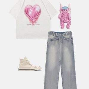 love balloon graphic tee youthful & trendy streetwear 2570