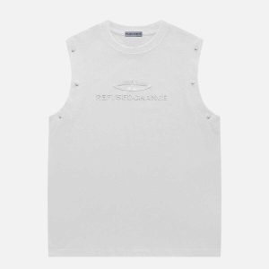 metal print vest youthful & bold urban streetwear 7519