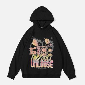 neon garden hoodie dynamic print & youthful vibe 8910