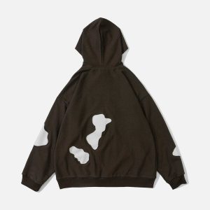 patchwork hoodie with dynamic urban appeal 6954