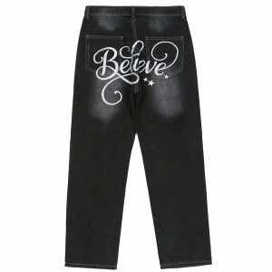 personalized letter jeans custom wash design urban appeal 2517