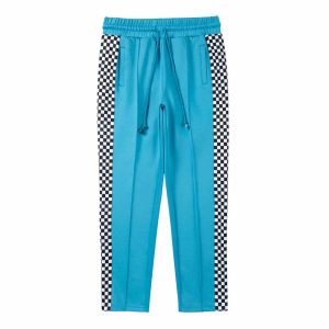 plaid spliced pants dynamic design & urban appeal 1402