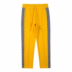 plaid spliced pants dynamic design & urban appeal 4639