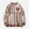 quilted heart jacquard sweater iconic panel design 7362