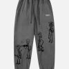 quirky people print sweatpants   youthful urban comfort 6535