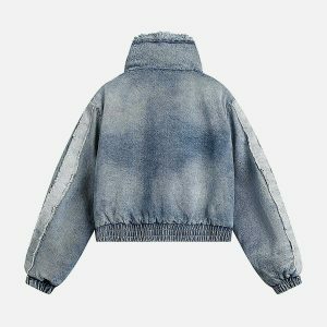 racing denim coat edgy streetwear essential 8866