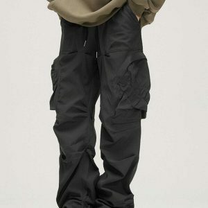 retro inspired cargo pants with large pockets 7214