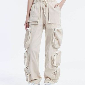 retro inspired multi pocket cargo pants 7474