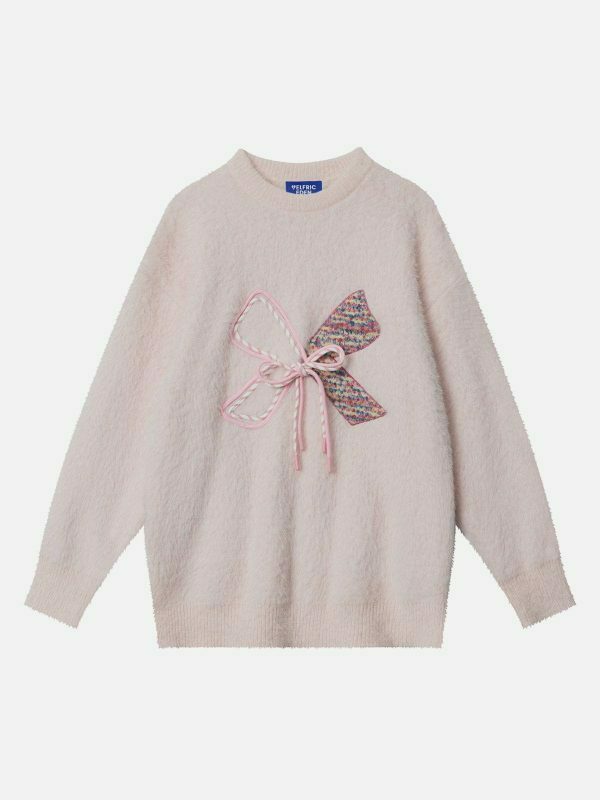 retro bow sweater edgy & vibrant y2k fashion 8930