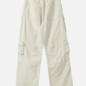 retro cargo pants with multiple pockets 2509