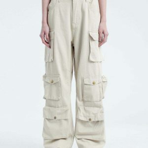 retro cargo pants with multiple pockets 4445