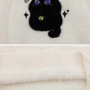 retro cartoon cat sweater edgy & vibrant streetwear 2250