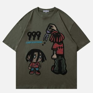 retro cartoon character graphic tee vibrant streetwear 2044