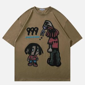 retro cartoon character graphic tee vibrant streetwear 8060