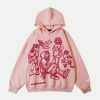 retro cartoon line print hoodie urban edge 4794