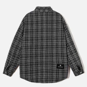 retro city love plaid jacket   chic urban streetwear 4163