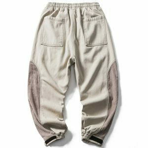 retro corduroy patch sweatpants urban streetwear 5596