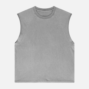 retro cotton vest urban streetwear essential 4008