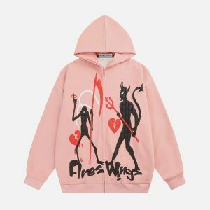 retro daemon print hoodie urban streetwear 1421