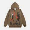 retro daemon print hoodie urban streetwear 3495