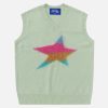 retro flocking star sweater vest   chic y2k streetwear 6134