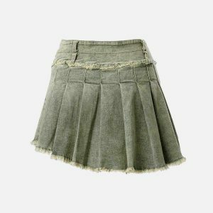 retro fringe denim skirt edgy & vibrant streetwear 7201