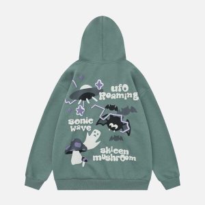 retro ghost foam print hoodie urban streetwear 8738