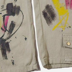 retro graffiti cargo pants edgy & vibrant streetwear 3592