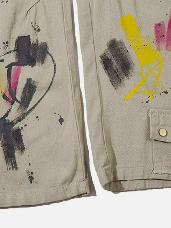 retro graffiti cargo pants edgy & vibrant streetwear 3592