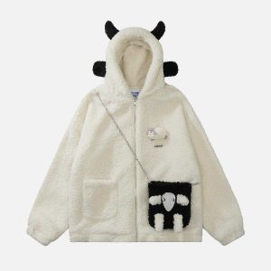 retro lamb sherpa jacket   edgy & luxurious 6955