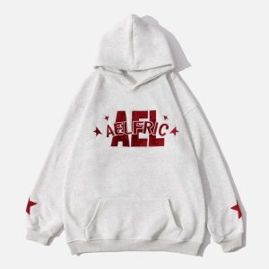 retro letter print hoodie urban streetwear 2167