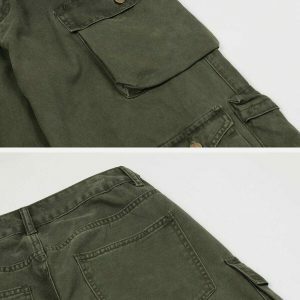 retro multi pocket cargo pants urban style 6053